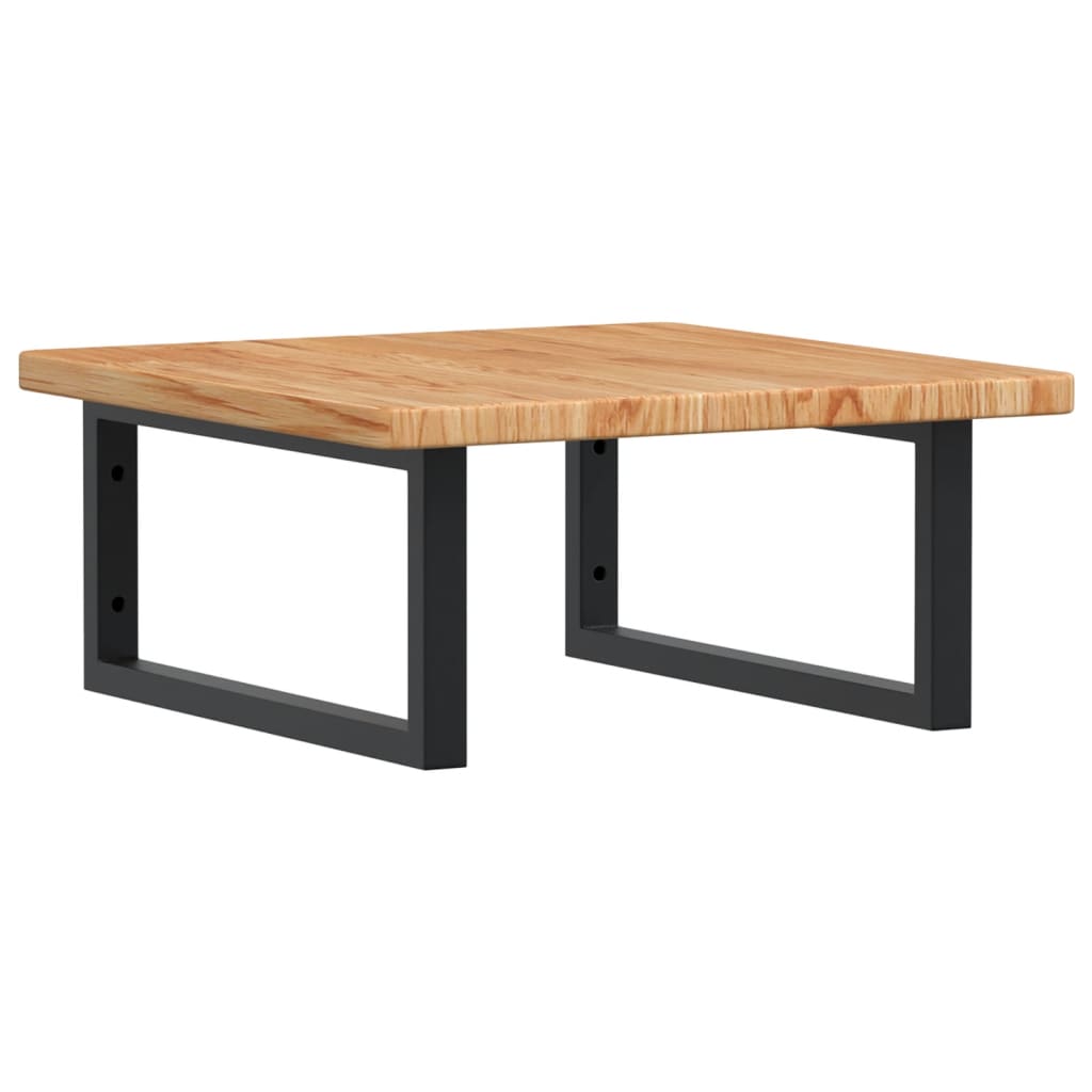 Ράφι Νιπτήρα Τοίχου από Ατσάλι / Μασίφ Ξύλο Δρυός