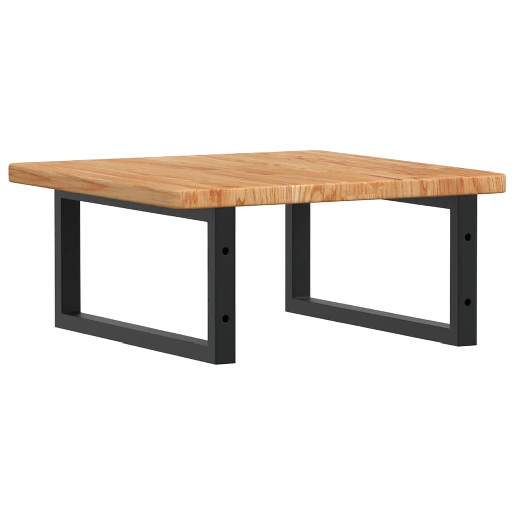 Ράφι Νιπτήρα Τοίχου από Ατσάλι / Μασίφ Ξύλο Δρυός