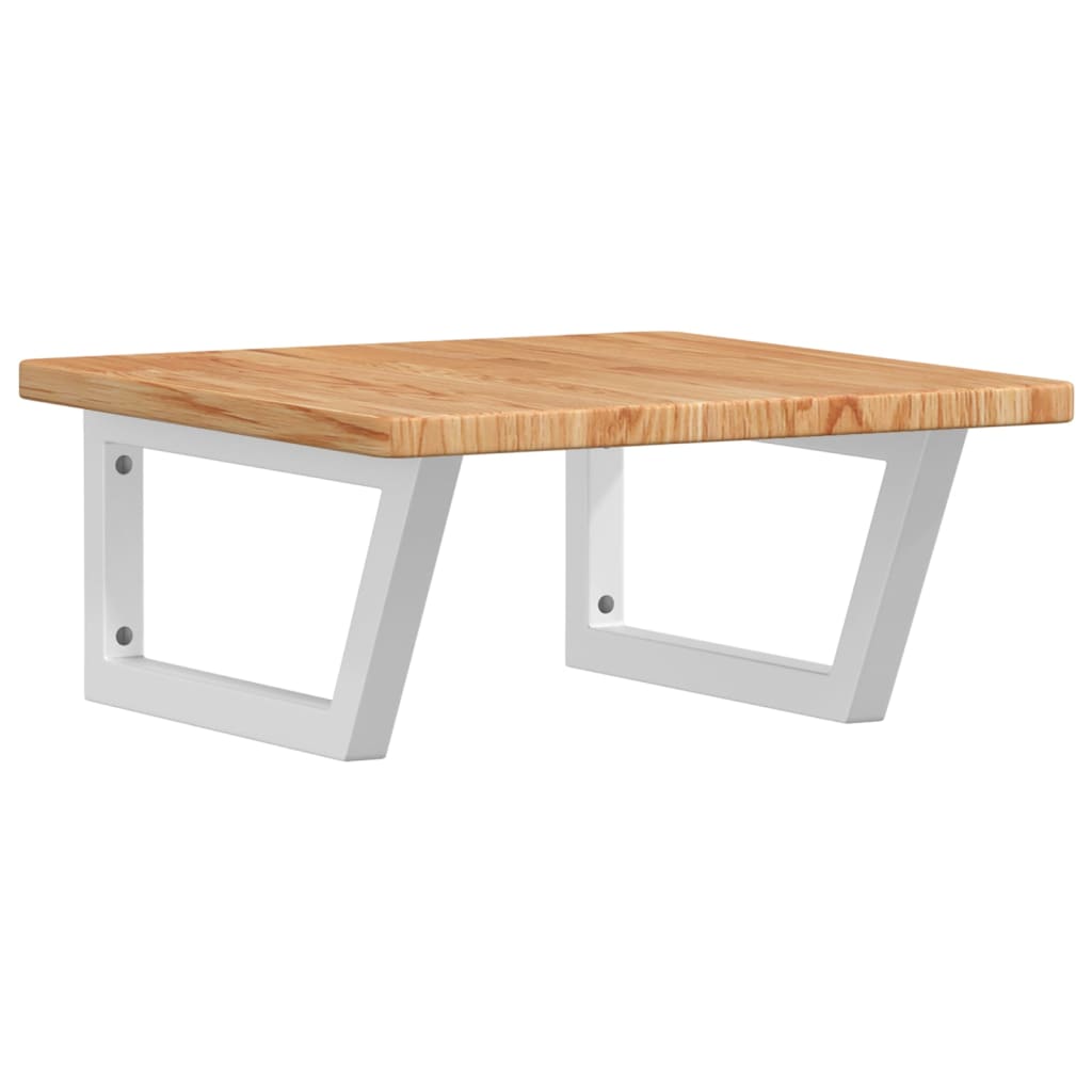 Ράφι Νιπτήρα Τοίχου από Ατσάλι / Μασίφ Ξύλο Δρυός