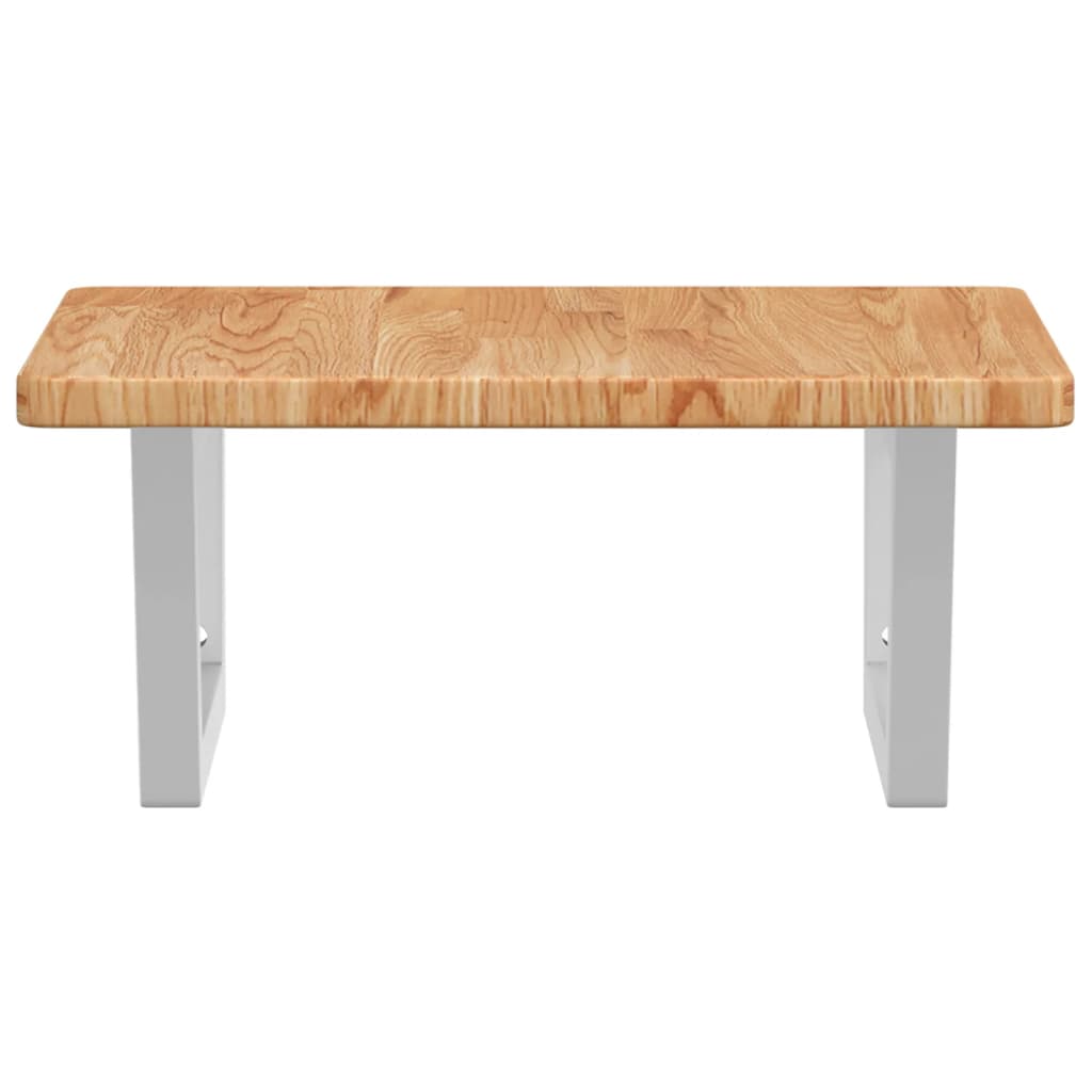 Ράφι Νιπτήρα Τοίχου από Ατσάλι / Μασίφ Ξύλο Δρυός