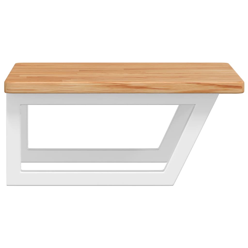 Ράφι Νιπτήρα Τοίχου από Ατσάλι / Μασίφ Ξύλο Δρυός