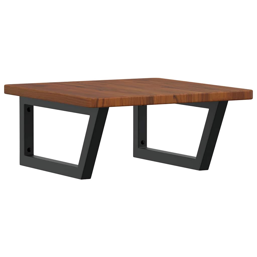 Ράφι Νιπτήρα Τοίχου από Ατσάλι / Μασίφ Ξύλο Δρυός