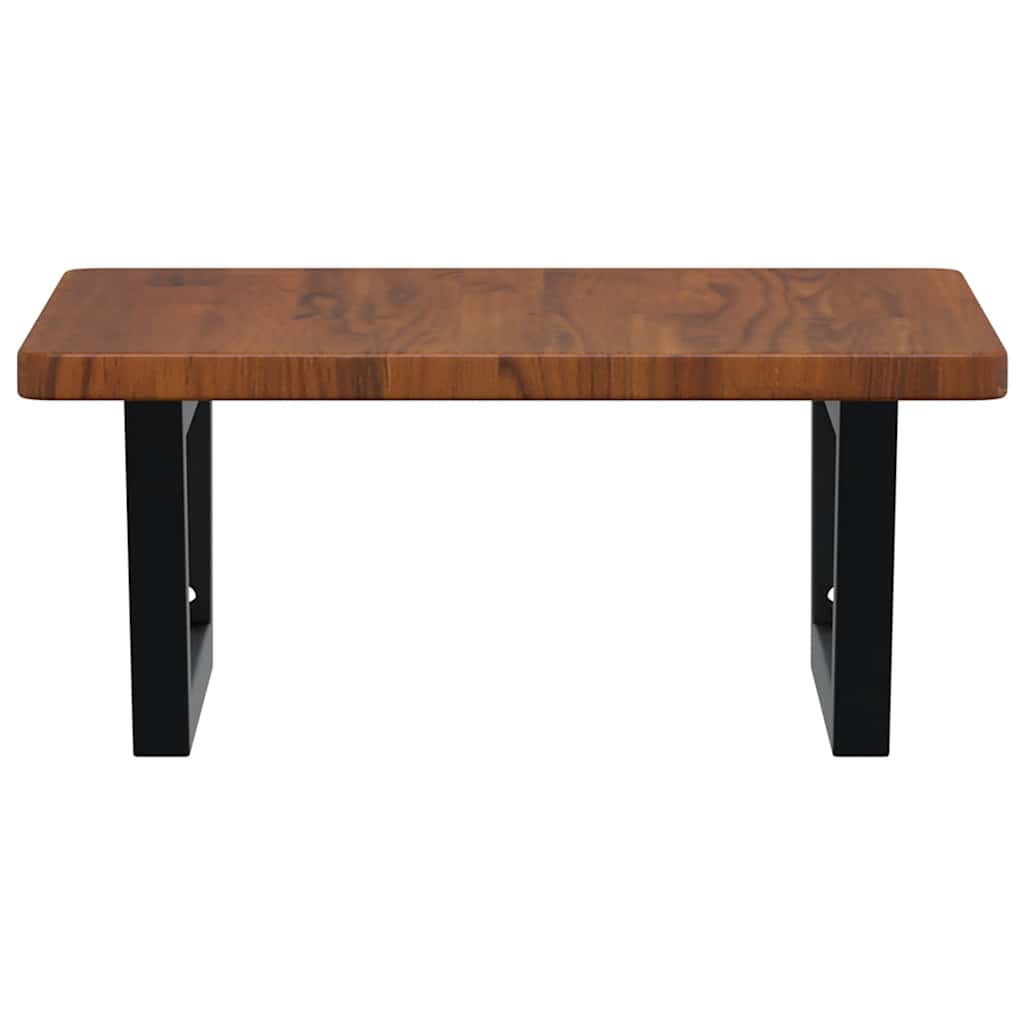 Ράφι Νιπτήρα Τοίχου από Ατσάλι / Μασίφ Ξύλο Δρυός