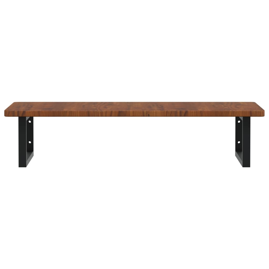 Ράφι Νιπτήρα Τοίχου από Ατσάλι / Μασίφ Ξύλο Δρυός