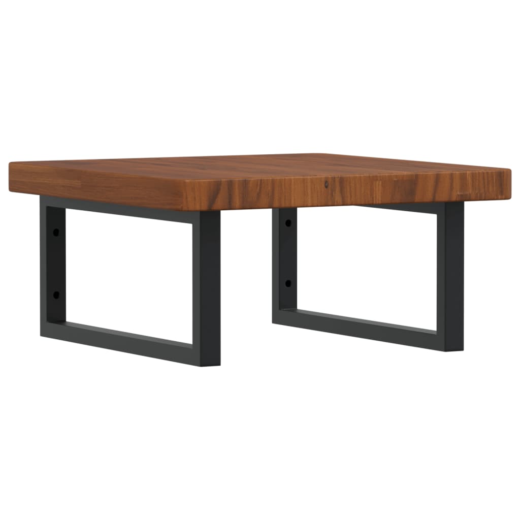 Ράφι Νιπτήρα Τοίχου από Ατσάλι / Μασίφ Ξύλο Δρυός