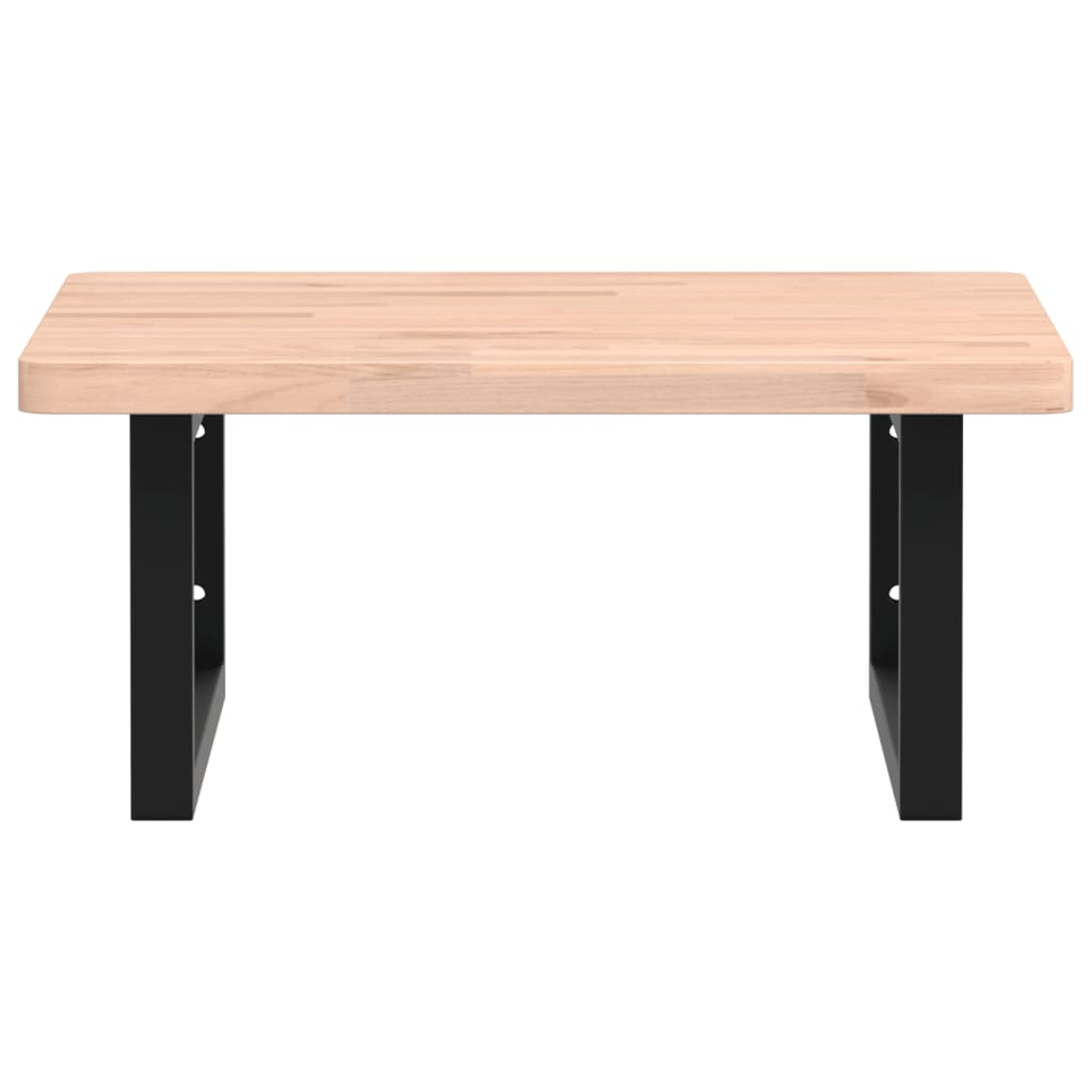 Ράφι Νιπτήρα Τοίχου από Ατσάλι / Μασίφ Ξύλο Οξιάς