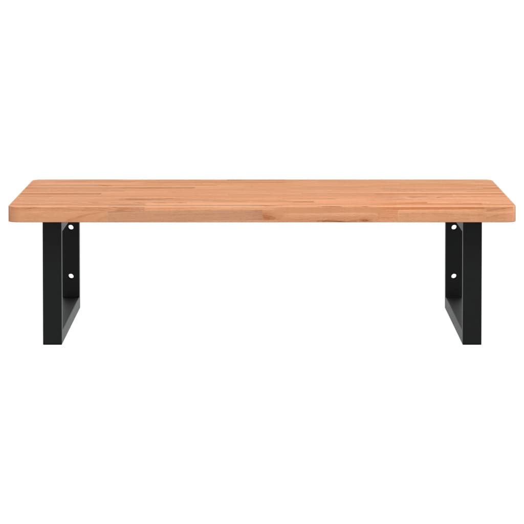 Ράφι Νιπτήρα Τοίχου από Ατσάλι / Μασίφ Ξύλο Οξιάς