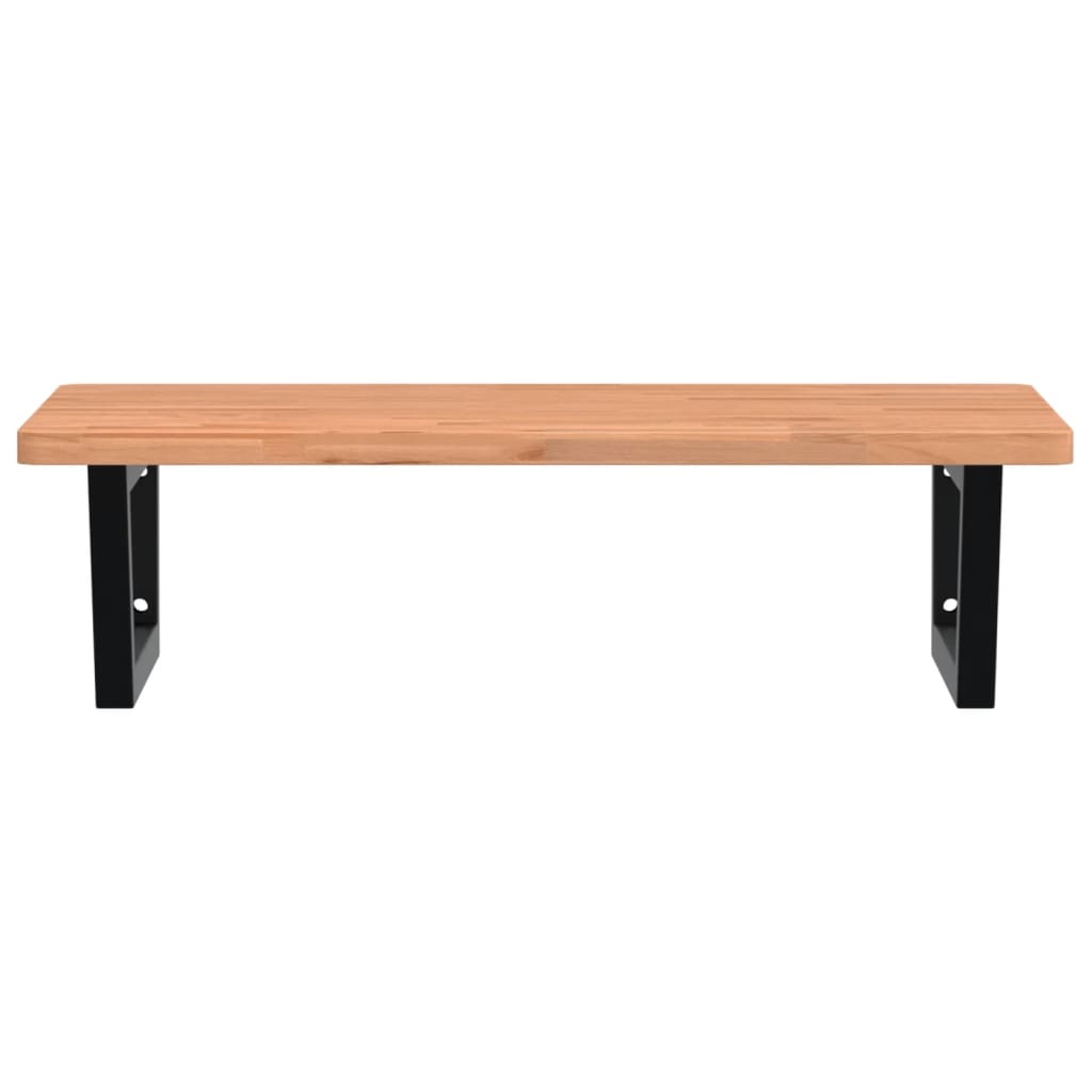 Ράφι Νιπτήρα Τοίχου από Ατσάλι / Μασίφ Ξύλο Οξιάς