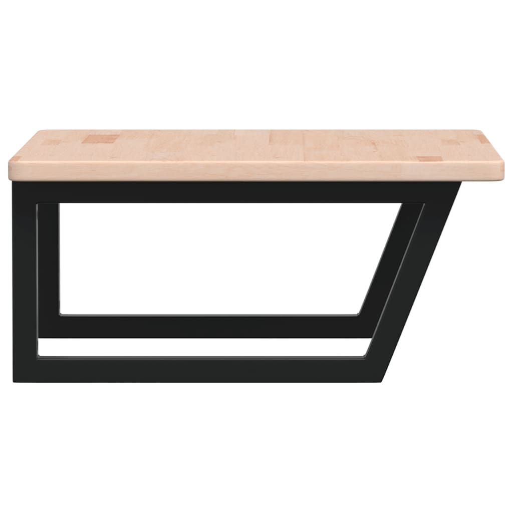 Ράφι Νιπτήρα Τοίχου από Ατσάλι / Μασίφ Ξύλο Δρυός - Pakobazaar