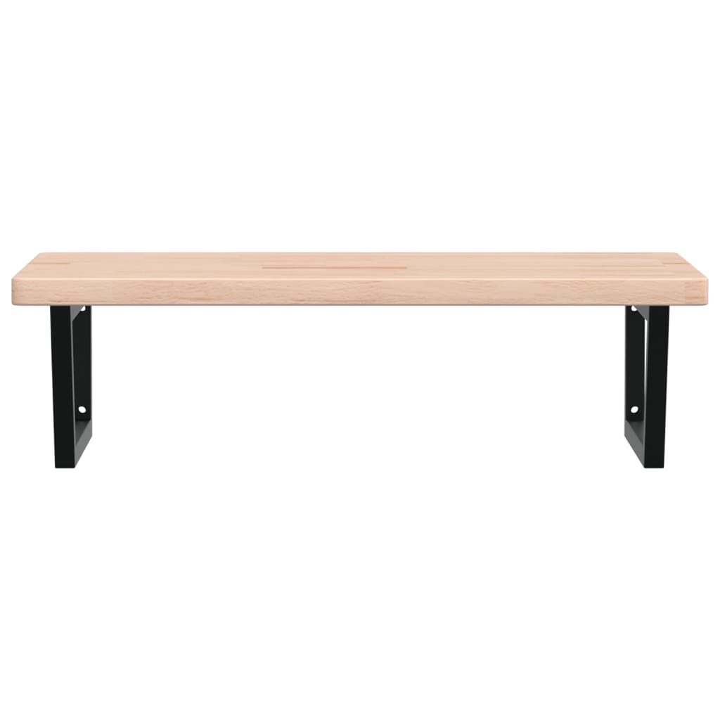 Ράφι Νιπτήρα Τοίχου από Ατσάλι / Μασίφ Ξύλο Δρυός