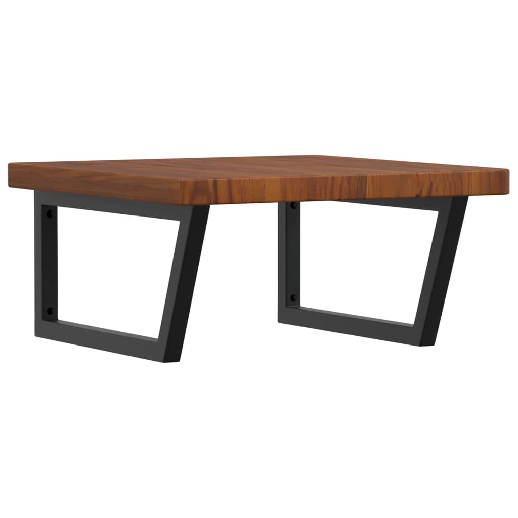 Ράφι Νιπτήρα Τοίχου από Ατσάλι / Μασίφ Ξύλο Δρυός