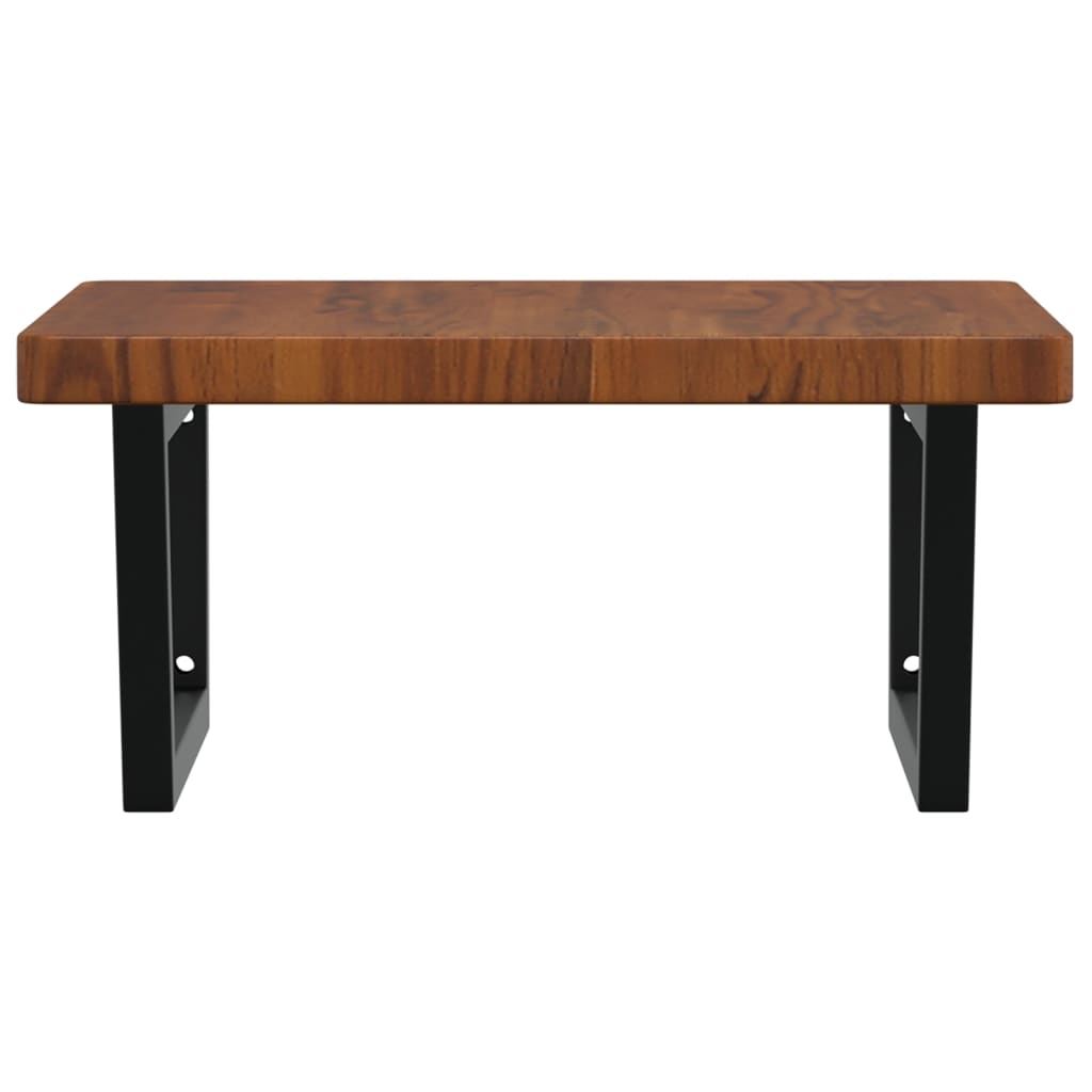 Ράφι Νιπτήρα Τοίχου από Ατσάλι / Μασίφ Ξύλο Δρυός