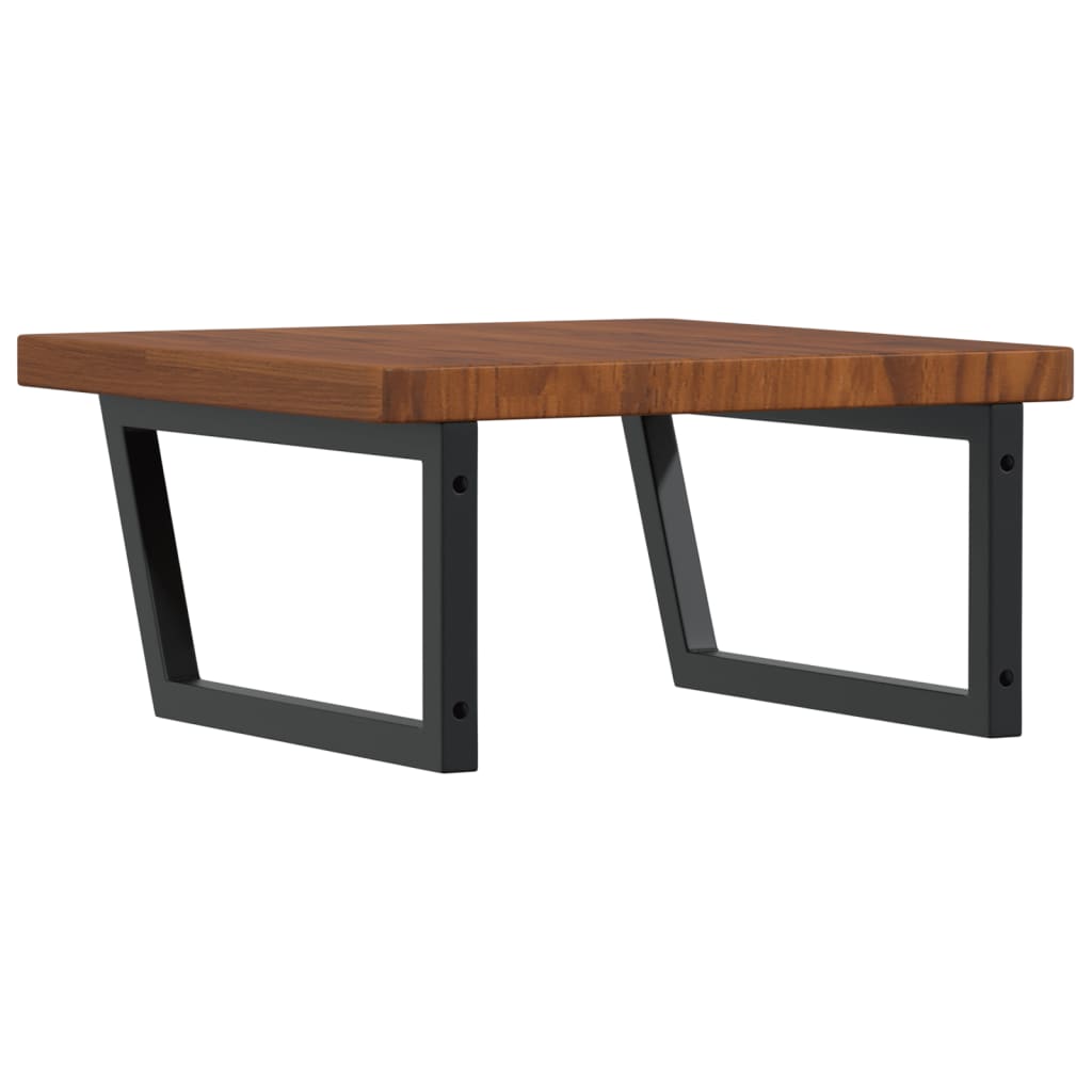 Ράφι Νιπτήρα Τοίχου από Ατσάλι / Μασίφ Ξύλο Δρυός