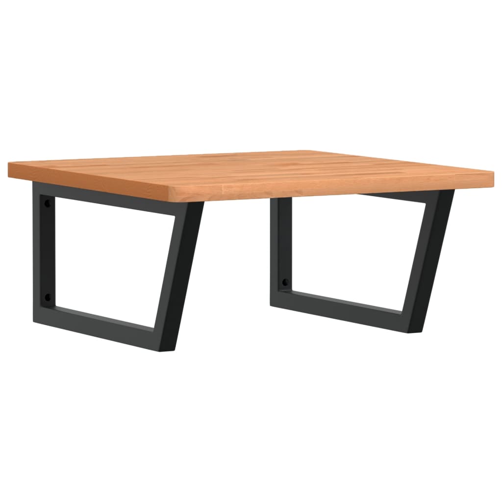 Ράφι Νιπτήρα Τοίχου από Ατσάλι / Μασίφ Ξύλο Οξιάς