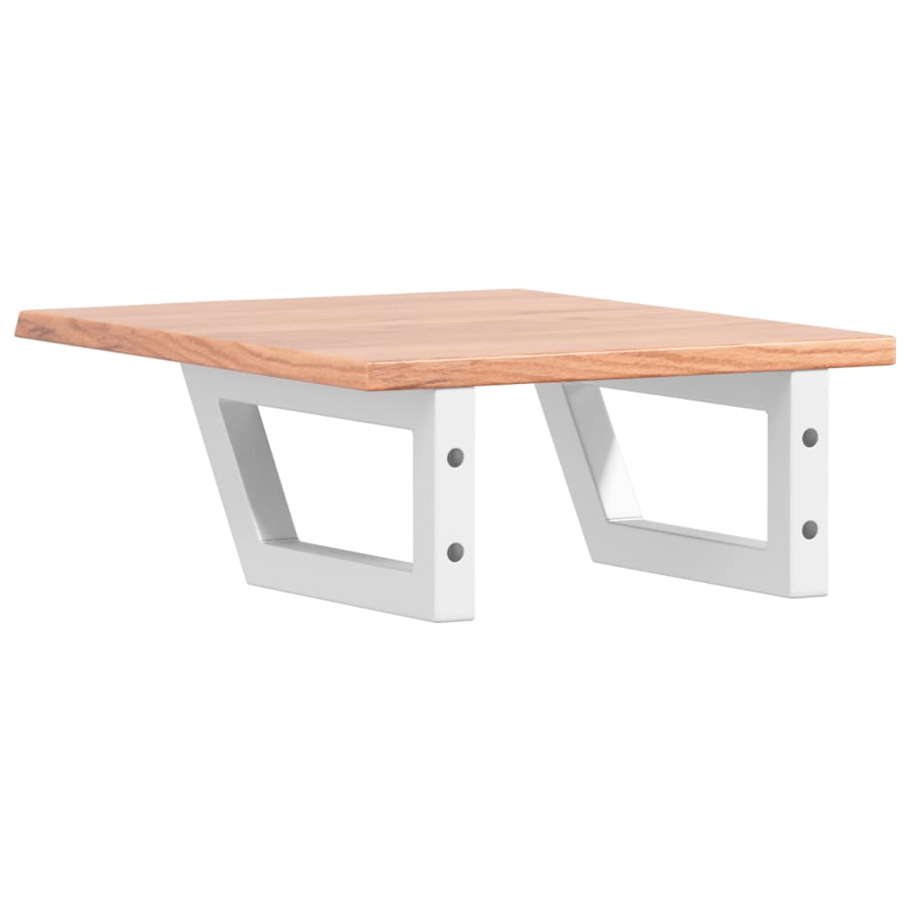 Ράφι Νιπτήρα Τοίχου από Ατσάλι / Μασίφ Ξύλο Δρυός