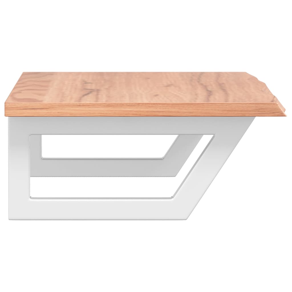 Ράφι Νιπτήρα Τοίχου από Ατσάλι / Μασίφ Ξύλο Δρυός