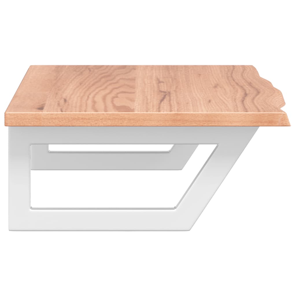 Ράφι Νιπτήρα Τοίχου από Ατσάλι / Μασίφ Ξύλο Δρυός