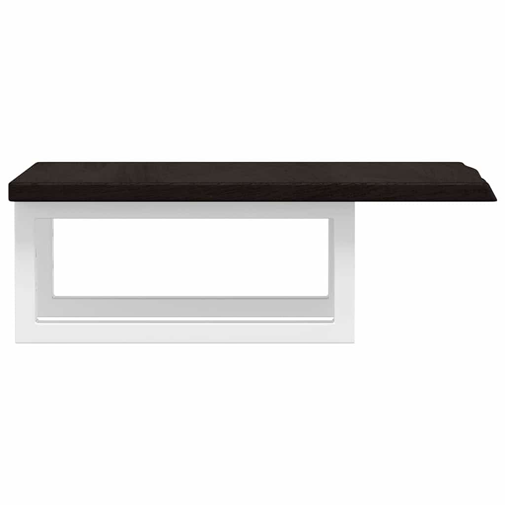 Ράφι Νιπτήρα Τοίχου από Ατσάλι / Μασίφ Ξύλο Δρυός