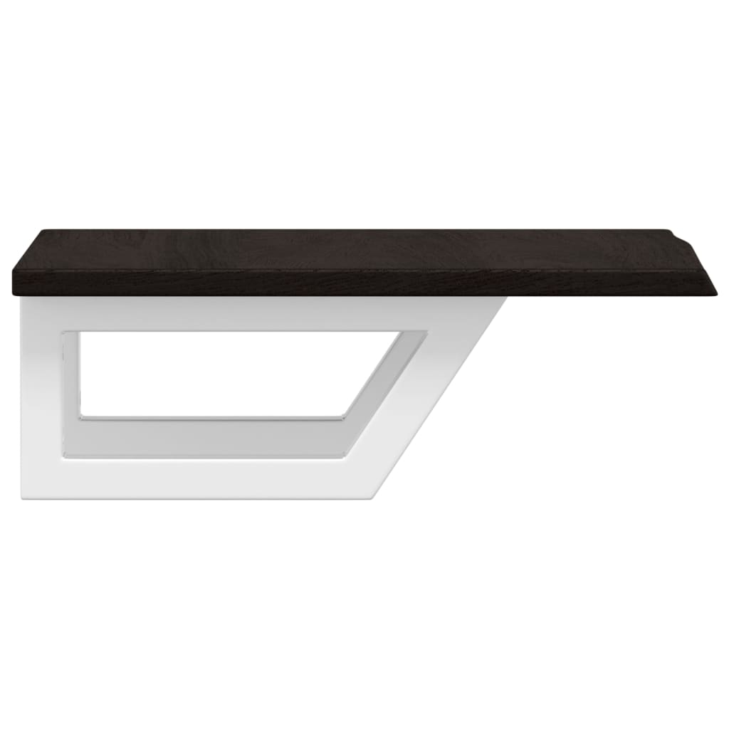 Ράφι Νιπτήρα Τοίχου από Ατσάλι / Μασίφ Ξύλο Δρυός