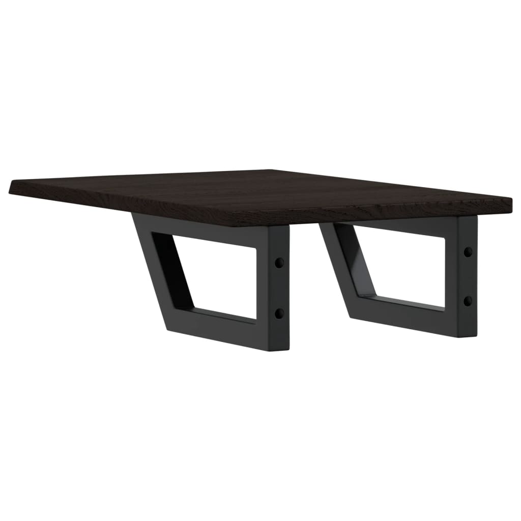 Ράφι Νιπτήρα Τοίχου από Ατσάλι / Μασίφ Ξύλο Δρυός