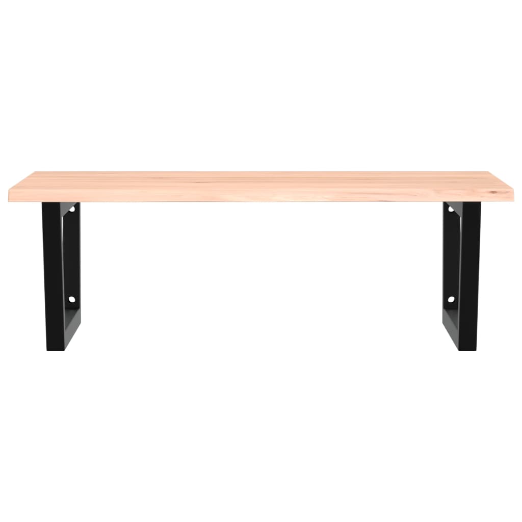 Ράφι Νιπτήρα Τοίχου από Ατσάλι / Μασίφ Ξύλο Δρυός - Pakobazaar