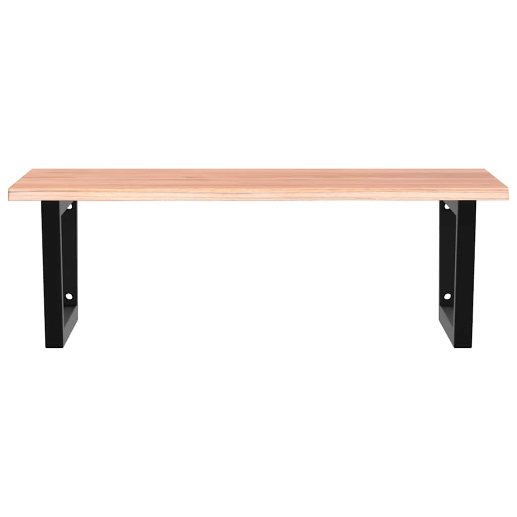 Ράφι Νιπτήρα Τοίχου από Ατσάλι / Μασίφ Ξύλο Δρυός