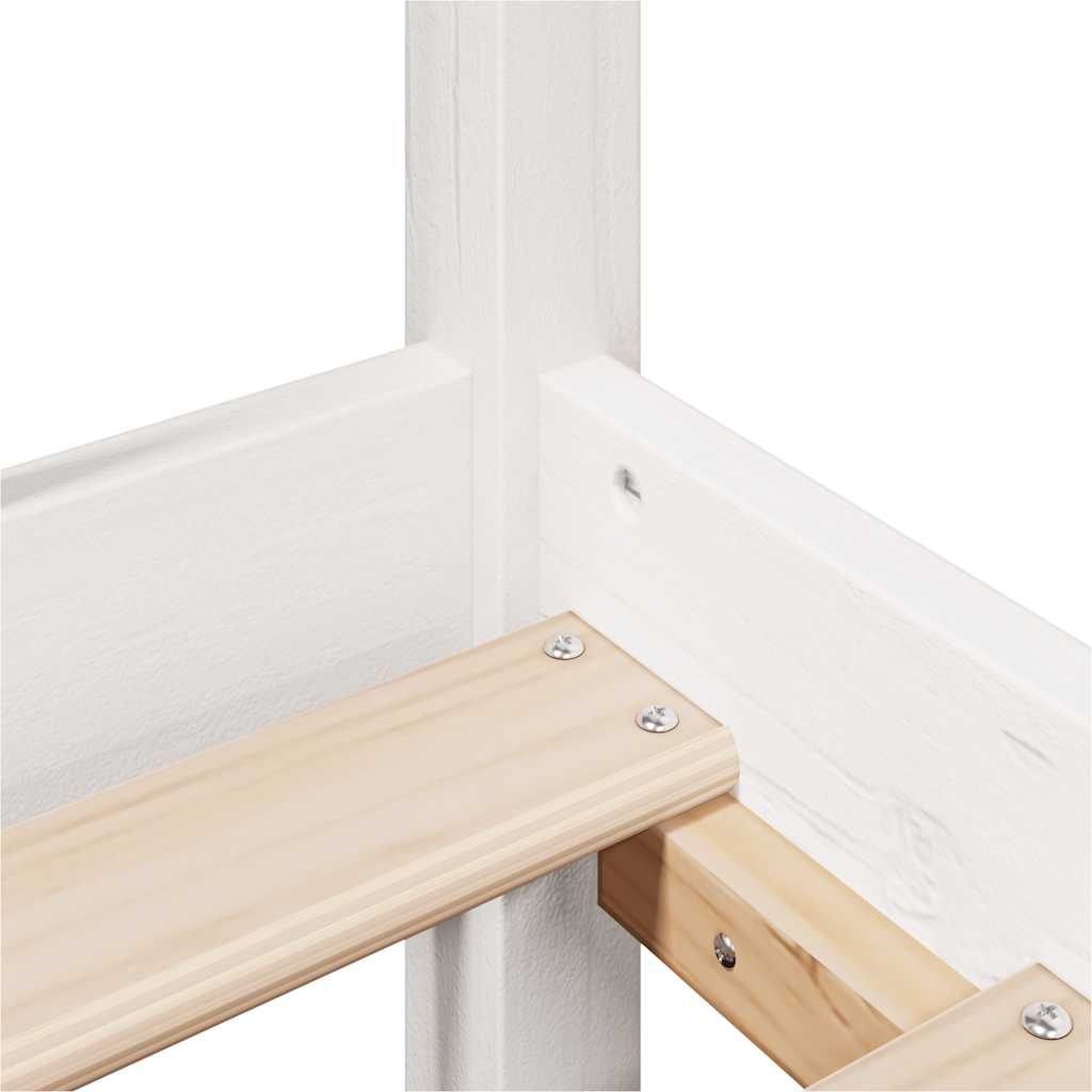 Σκελετός Κρεβ. Χωρίς Στρώμα Λευκό 200x200 εκ Μασίφ Πεύκο