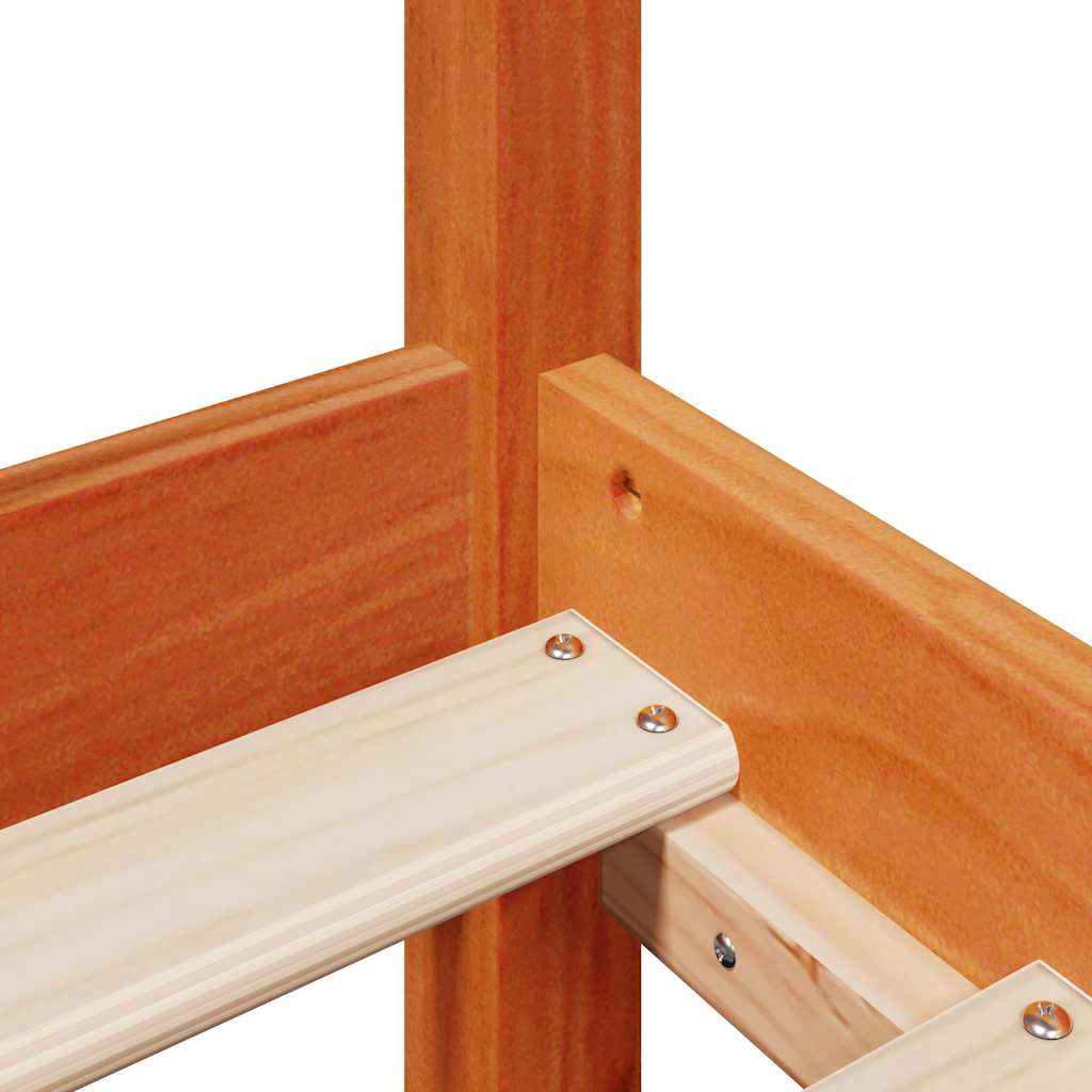 Σκελετός Κρεβ. Χωρίς Στρώμα Καφέ Κεριού 75x190 εκ Μασίφ Πεύκο