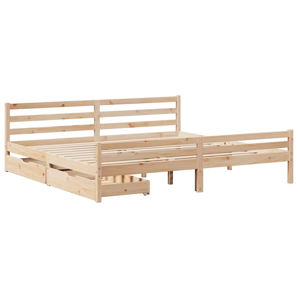 Σκελετός Κρεβατιού Χωρίς Στρώμα 180x200 εκ Μασίφ Ξύλο Πεύκου