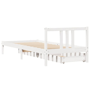 Σκελετός Κρεβ. Χωρίς Στρώμα Λευκό 90x200 εκ Μασίφ Πεύκο