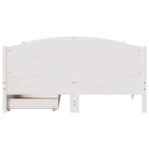 Σκελετός Κρεβ. Χωρίς Στρώμα Λευκό 140x190 εκ Μασίφ Πεύκο