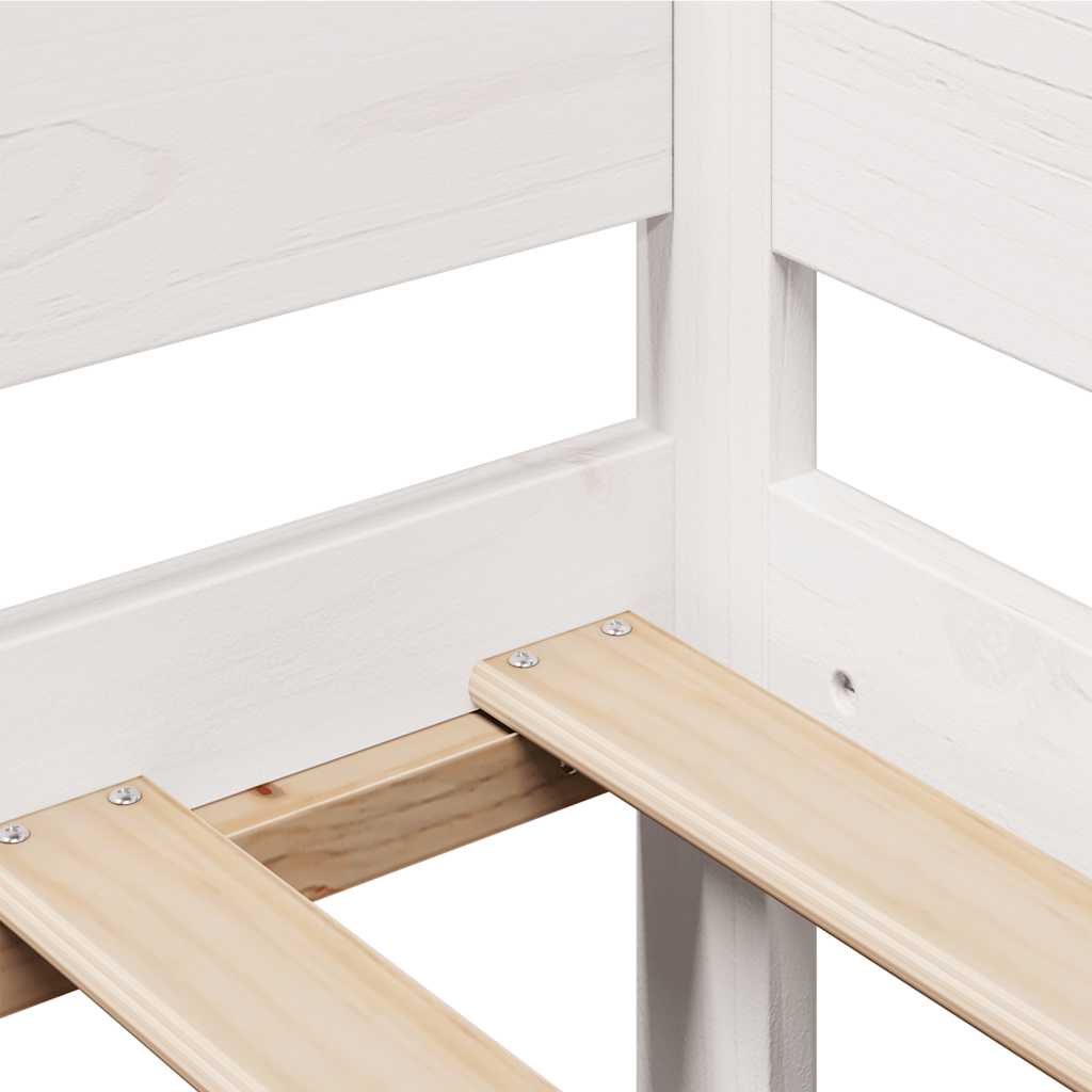 Καναπές Κρεβάτι+Συρτάρια Χωρ. Στρώμα Λευκός 90x200εκ Μασίφ Ξύλο