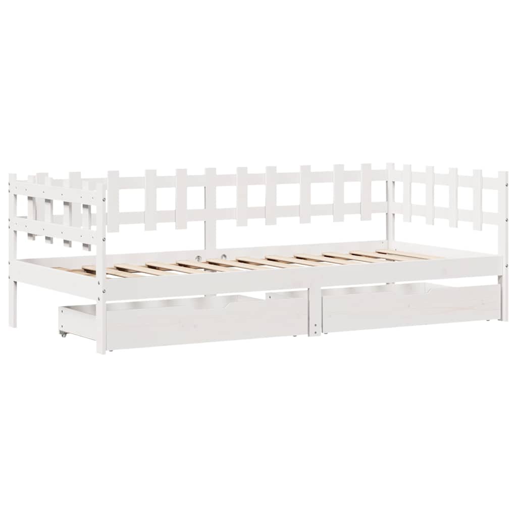 Καναπές Παιδικού Κρεβατιού με Συρτάρια Χωρίς Στρώμα Μασίφ Ξύλο