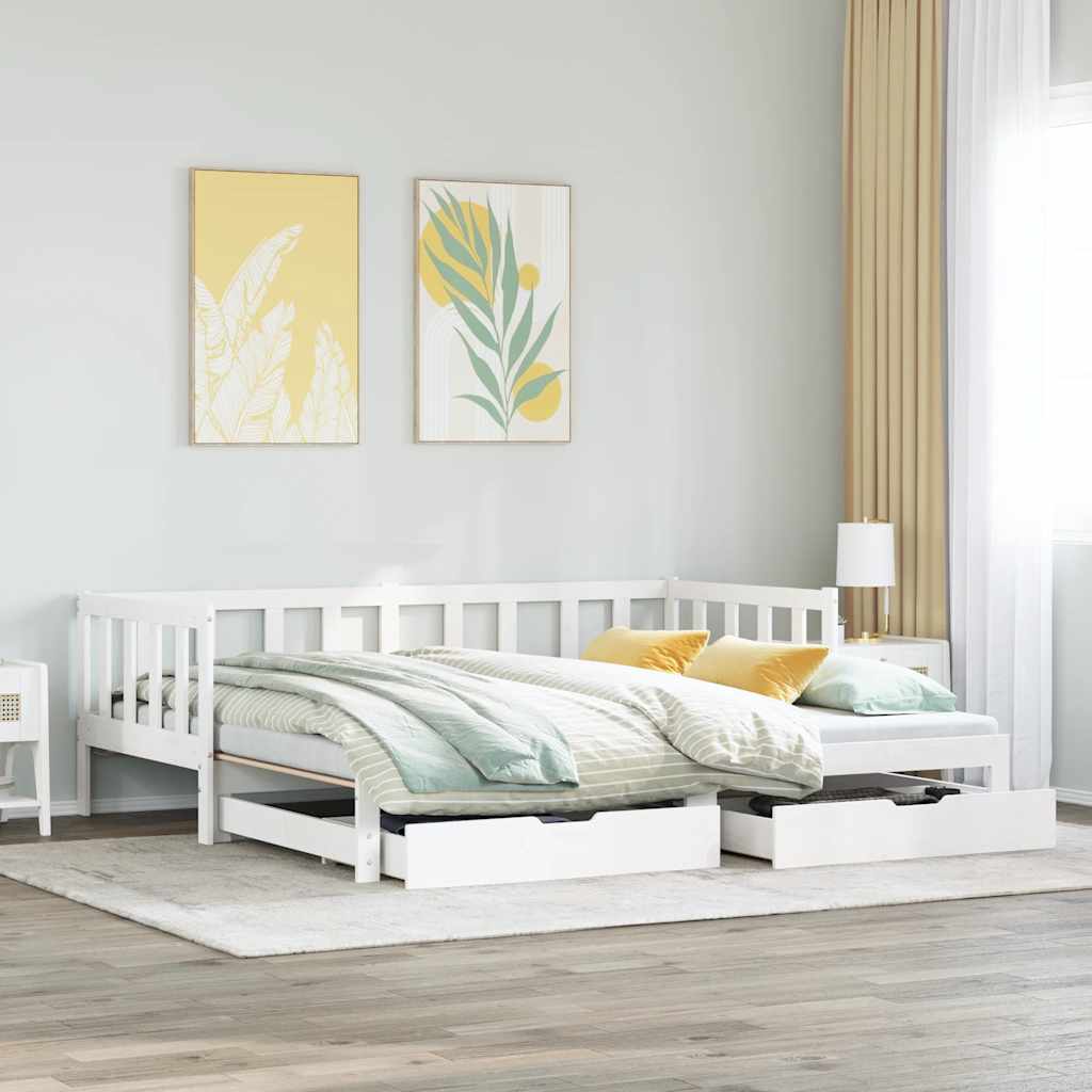 Καναπές Κρεβάτι Συρόμενος Χωρίς Στρώμα 90x200 εκ. & Συρτάρια