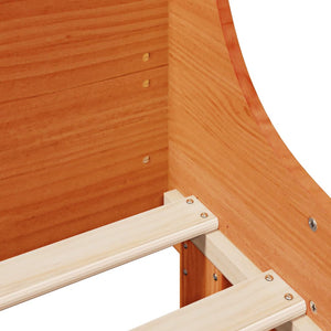 Σκελετός Κρεβατιού Χωρίς Στρώμα Καφέ 140x190 Μασίφ Ξύλο Πεύκου