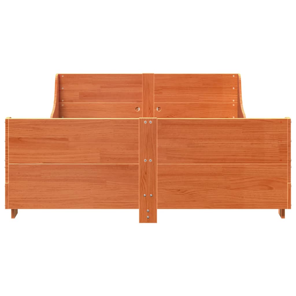 Σκελετός Κρεβ. Χωρίς Στρώμα Καφέ Κεριού 135x190 εκ Μασίφ Πεύκο