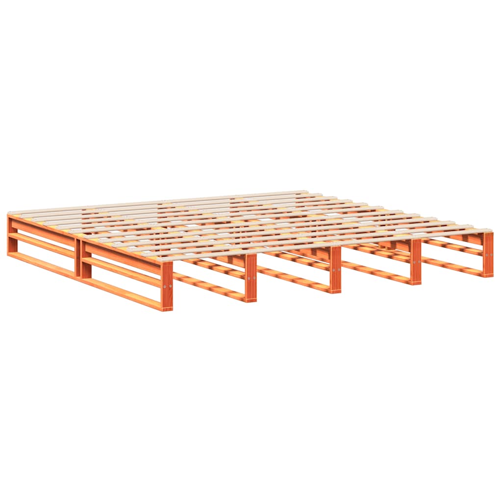 Σκελετός Κρεβ. Χωρίς Στρώμα Καφέ Κεριού 180x200 εκ Μασίφ Πεύκο