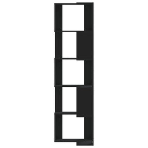 Βιβλιοθήκη Γωνιακή 5 Επ. Μαύρο 50x50x179 εκ Επεξ. Ξύλο - Pakobazaar