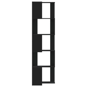 Βιβλιοθήκη Γωνιακή 5 Επ. Μαύρο 50x50x179 εκ Επεξ. Ξύλο - Pakobazaar