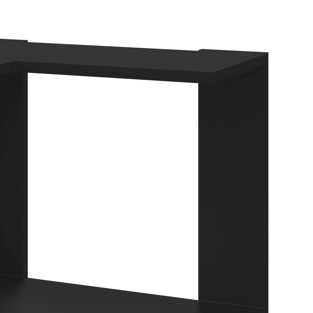 Βιβλιοθήκη Γωνιακή 5 Επ. Μαύρο 50x50x179 εκ Επεξ. Ξύλο - Pakobazaar
