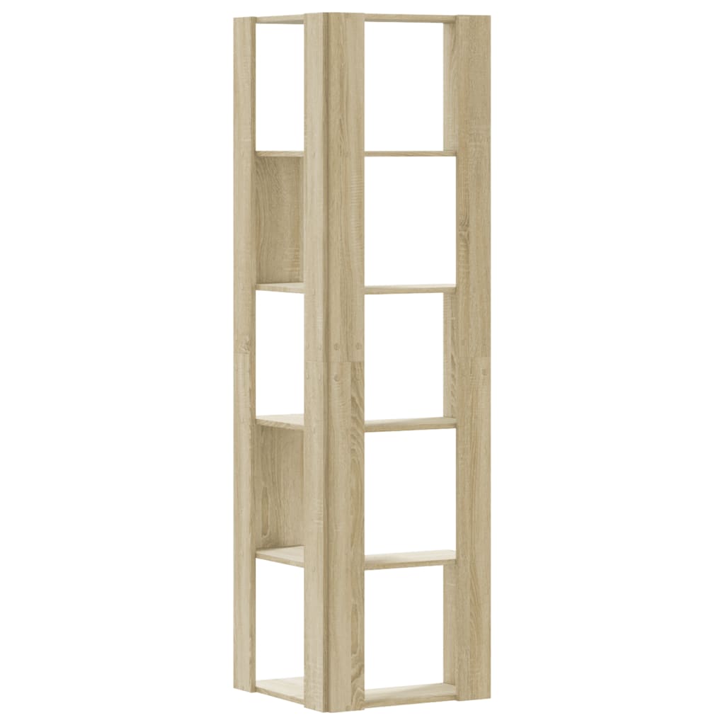 Βιβλιοθήκη Γωνιακή 5 Επ. Sonoma Δρυς 50x50x179 εκ Επεξ. Ξύλο - Pakobazaar