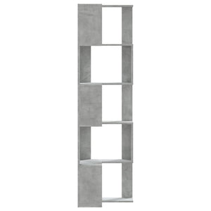 Βιβλιοθήκη Γωνιακή 5 Επ. Γκρι Σκυροδέμ. 50x50x179 εκ Επεξ. Ξύλο - Pakobazaar