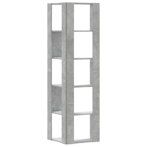 Βιβλιοθήκη Γωνιακή 5 Επ. Γκρι Σκυροδέμ. 50x50x179 εκ Επεξ. Ξύλο - Pakobazaar