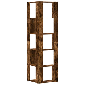Βιβλιοθήκη Γωνιακή 5 Επ. Καπνιστή Δρυς 50x50x179 εκ Επεξ. Ξύλο - Pakobazaar