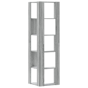Βιβλιοθήκη Γωνιακή 5 Επ. Γκρι Sonoma 50x50x179 εκ Επεξ. Ξύλο - Pakobazaar