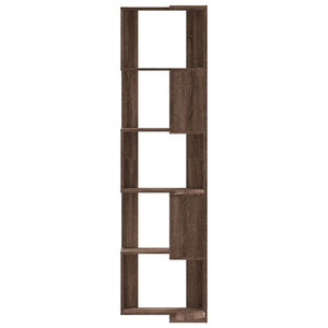 Βιβλιοθήκη Γωνιακή 5 Επ. Καφέ Δρυς 50x50x179 εκ Επεξ. Ξύλο