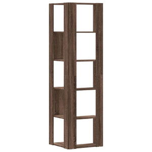 Βιβλιοθήκη Γωνιακή 5 Επ. Καφέ Δρυς 50x50x179 εκ Επεξ. Ξύλο
