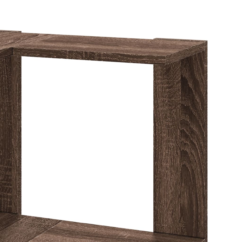 Βιβλιοθήκη Γωνιακή 5 Επ. Καφέ Δρυς 50x50x179 εκ Επεξ. Ξύλο