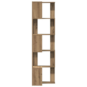 Βιβλιοθήκη Γωνιακή 5 Επ. Αρτισιανή Δρυς 50x50x179 εκ Επεξ. Ξύλο - Pakobazaar