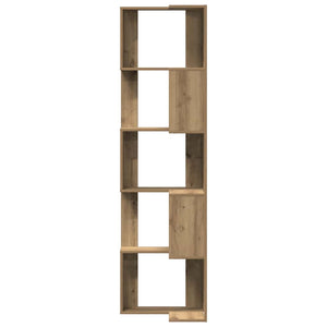 Βιβλιοθήκη Γωνιακή 5 Επ. Αρτισιανή Δρυς 50x50x179 εκ Επεξ. Ξύλο - Pakobazaar